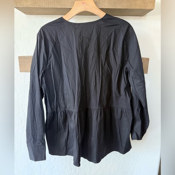 Soft Surroundings|Black Button-Up Blouse with oversized Gold plated buttons•NWT - Picture 4 of 14